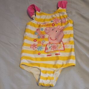 Peppa Pig Yellow and Pink Floral Kids Bodysuit